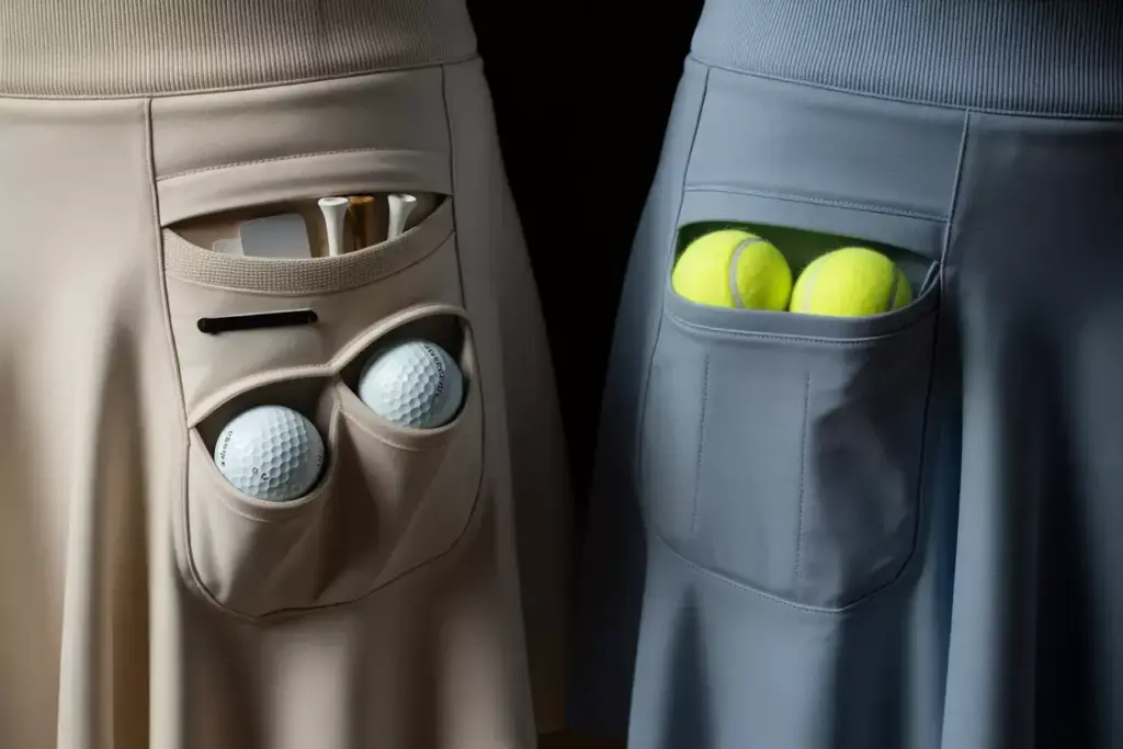 Detailed comparison golf tennis skirt pocket designs