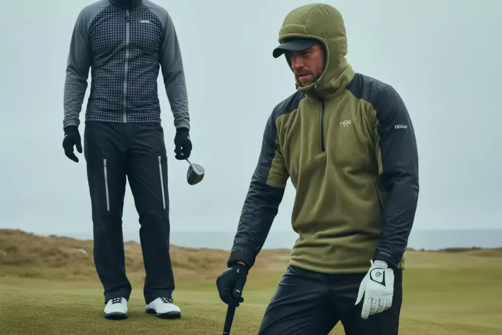 Weather warrior golf outfit in rain and wind