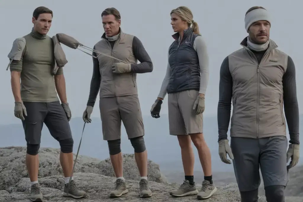 Convertible base zip sleeve mid layer packable shell adaptable