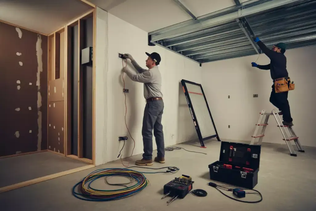 Installation Requirements Professional Setup Electrician Wiring Projector Mounting Ladder Tools Unfinished Room