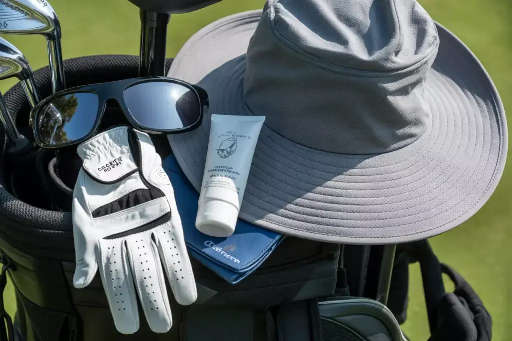 Essential golf accessories glove hat sunglasses sun protection