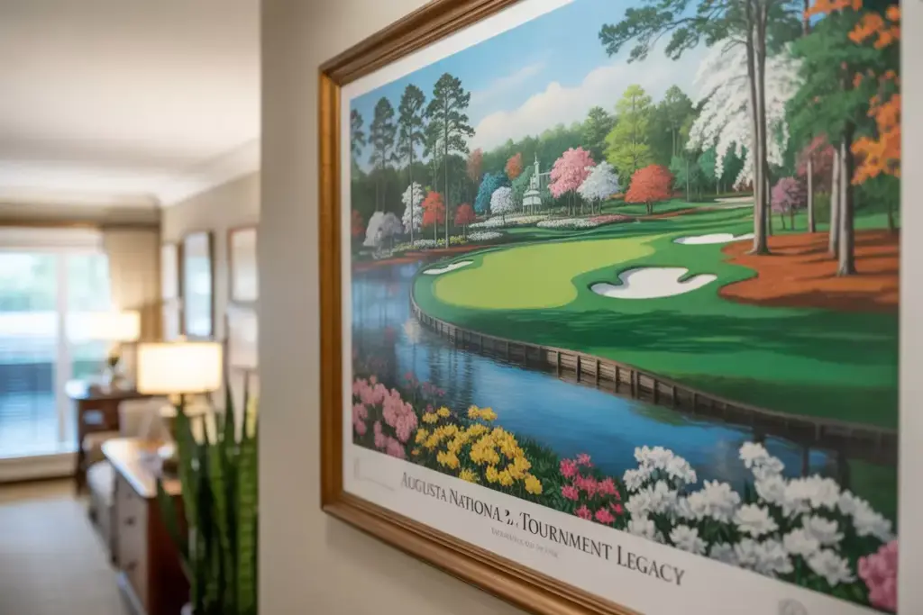 Augusta National Masters Week Hole 12 Azaleas Framed Print On Wall