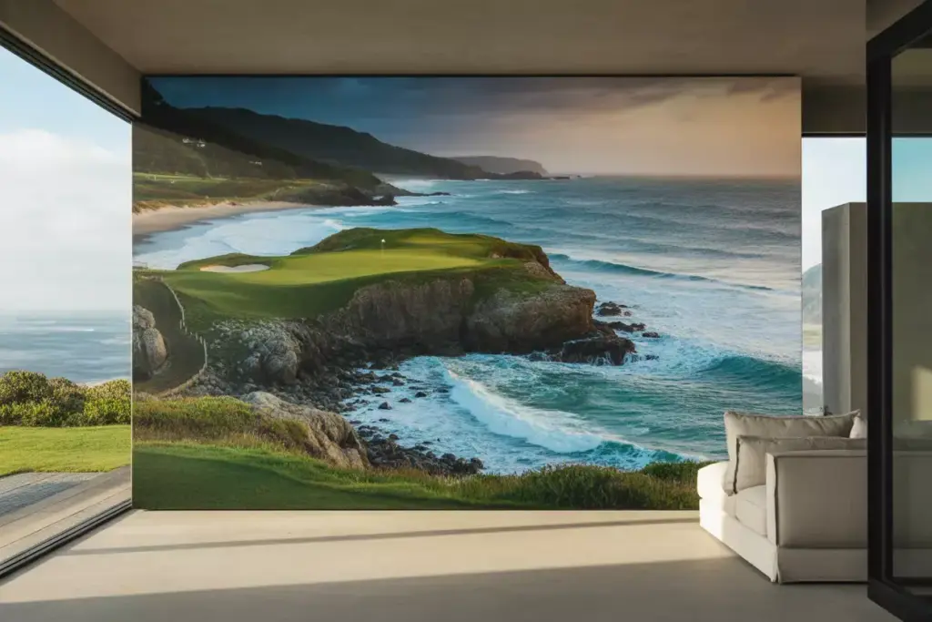 Pebble Beach Hole 7 Ocean Cliff Large Format Canvas Print