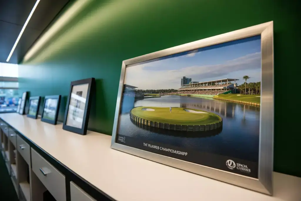 Tpc Sawgrass Island Green Hole 17 Modern Metal Framed Print