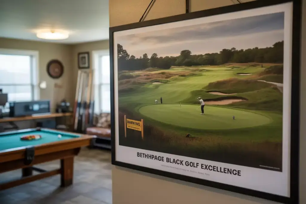 Bethpage Black Warning Sign Public Course Framed Print