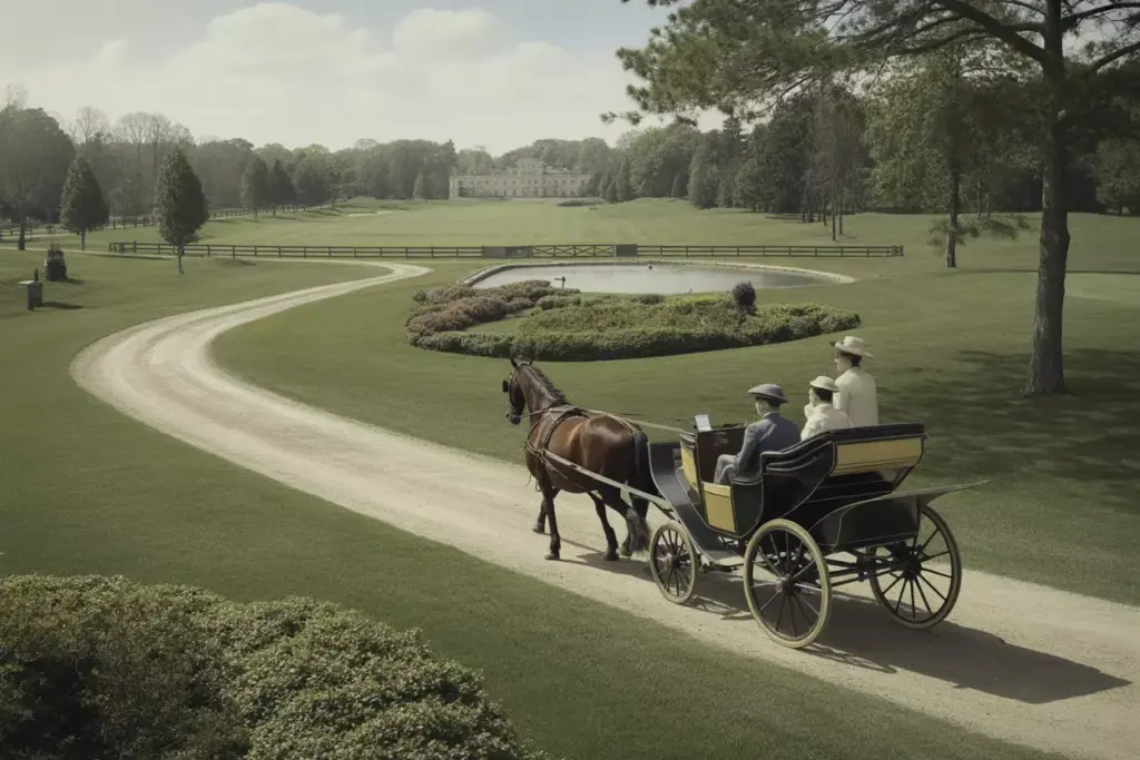 Exclusive Private Carriage Path To Country Club In Early 1900S