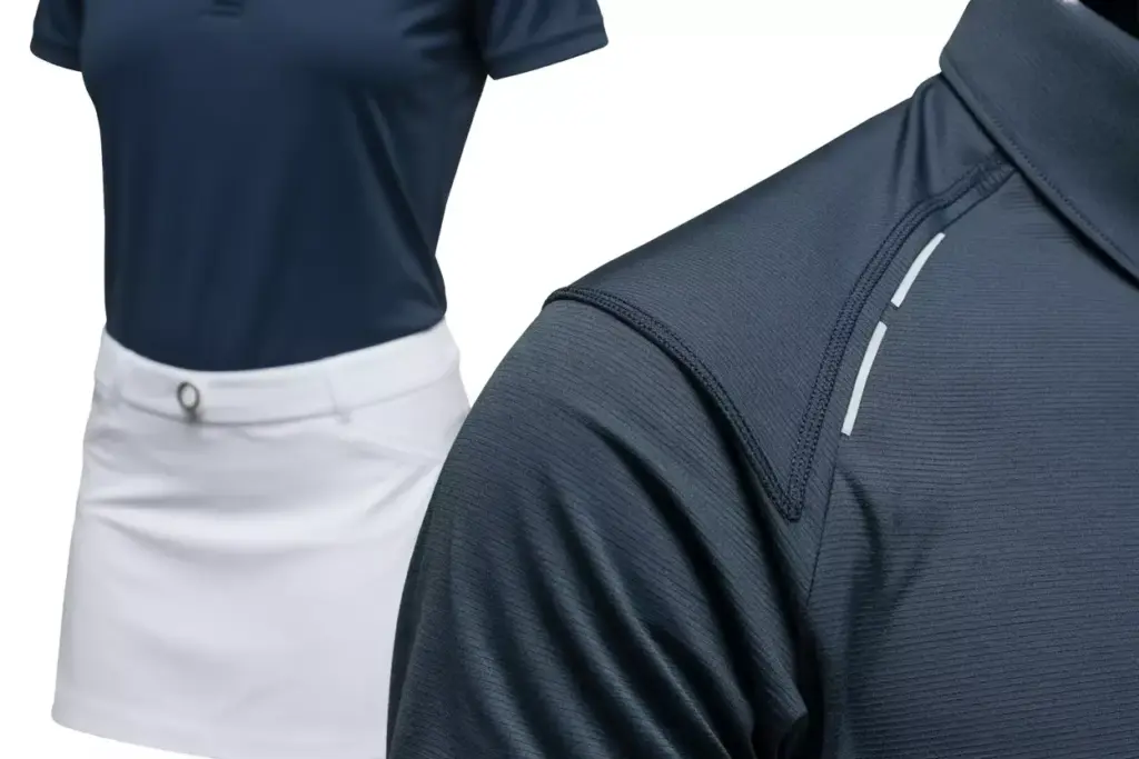 Invest In Performance Golf Apparel Close Up Of Moisture Wicking Fabric And Tailored Seams