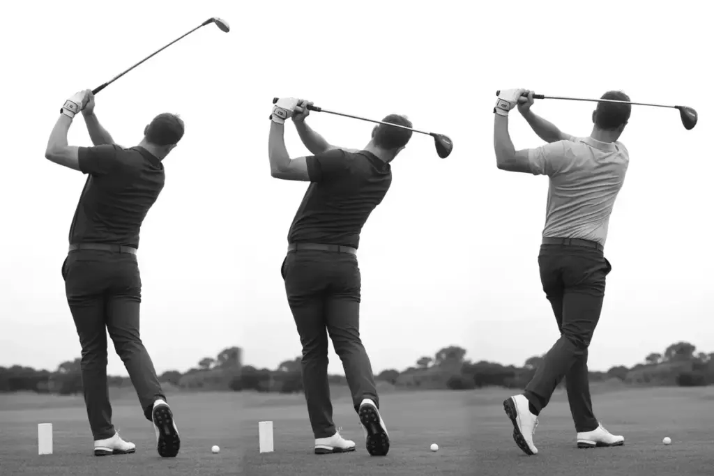 Golfer Downswing Sequence Weight Shift And Hip Rotation