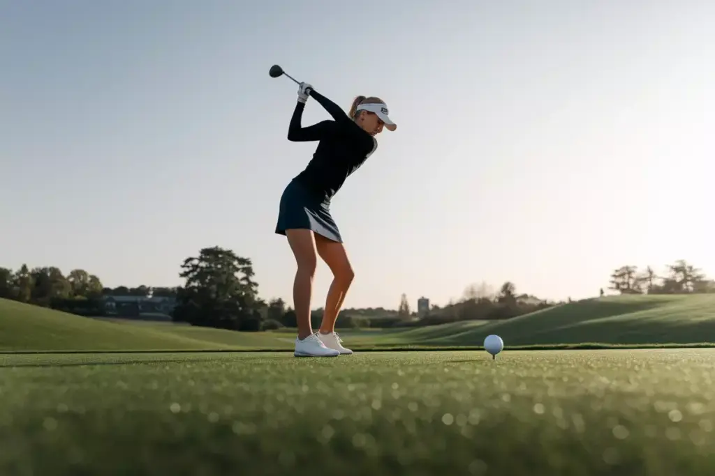 Perfect Your Swing Mechanics And Posture Dynamic Action Shot Of Golfer