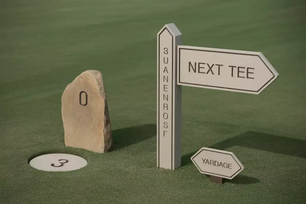 Cohesive Stone Tee Marker Metal Directional Signage