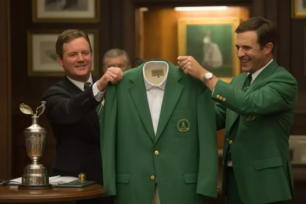 Butler Cabin Interior Green Jacket Ceremony Warm Golden Lighting