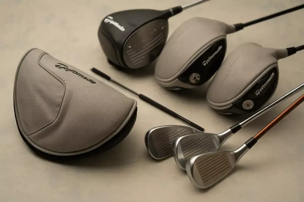 Taylormade Perforated Leather Headcovers With Club Set