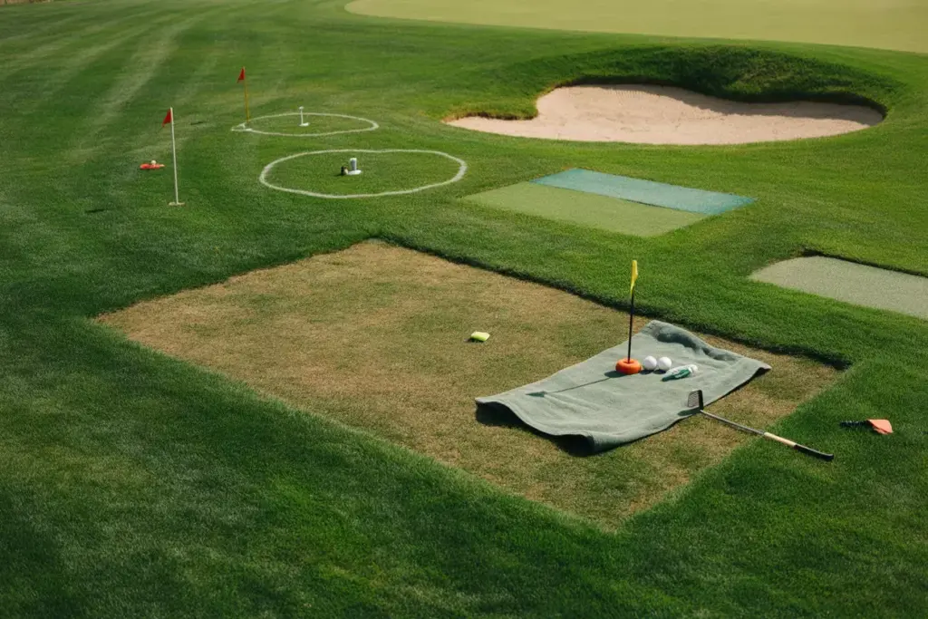 Backyard Chipping Area With Sand Bunker And Multiple Target Zones