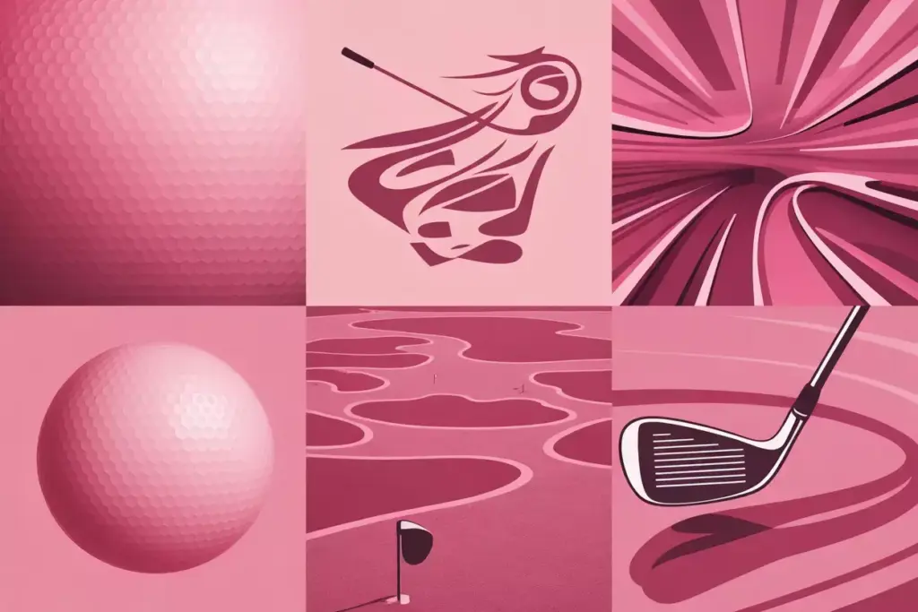 Abstract Geometric Pattern Of Golf Ball Dimples And Swing Lines