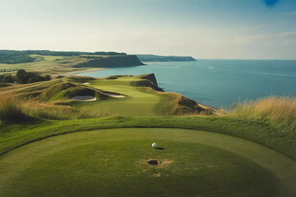 Aradia Bluffs Golf Club Signature Hole Overlooking Lake Michigan