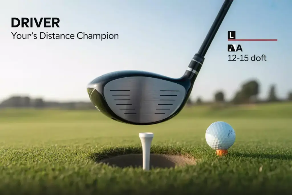 A Womens Driver With Lightweight Graphite Shaft On A Sunlit Tee Box Ready For The First Swing