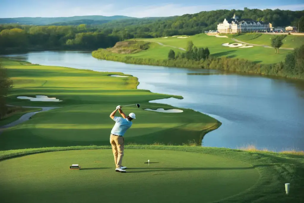 Gaylord Springs Golf Links Waterfront Championship Course Over Cumberland River