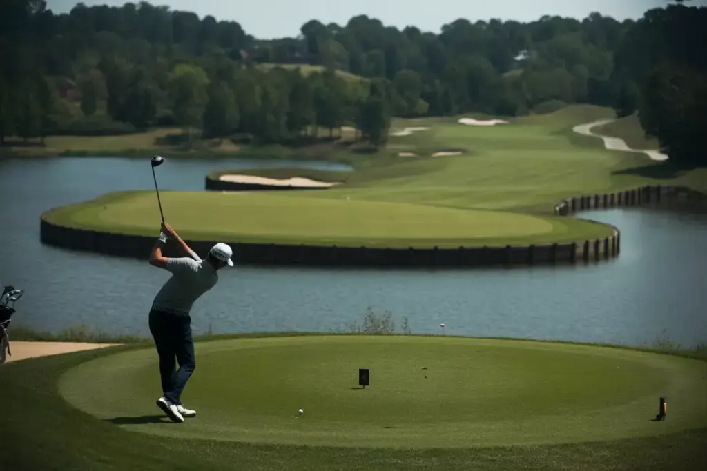 Nashville Golf Athletic Club Challenging Peninsula Green Over Water