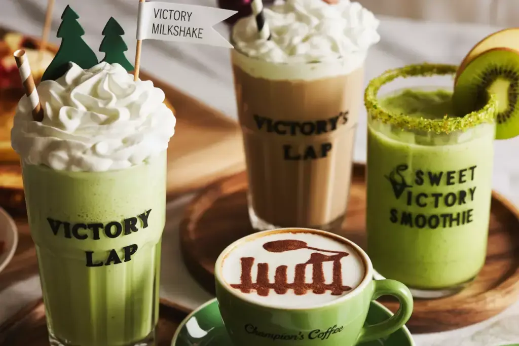 Victory Lap Green Milkshake Champions Coffee And Sweet Victory Smoothie Golf Dessert Drinks