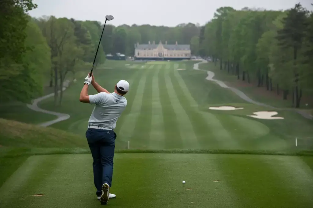 Bethpage Black Challenging Tee Shot Tree Lined Fairway Bunkers