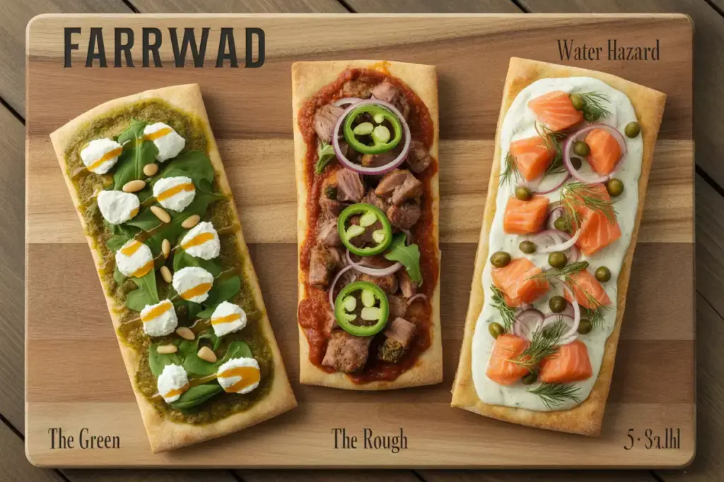 Fairway Flatbread Pizzas The Green The Rough Water Hazard On Board