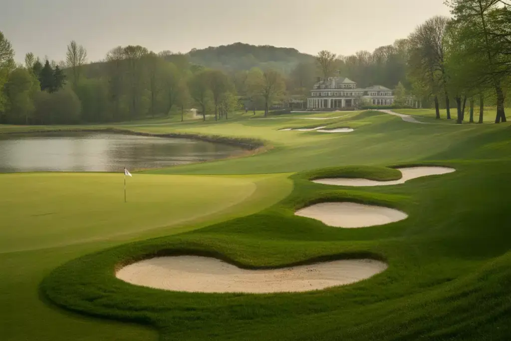 Rockland tillinghast strategic bunkering historic clubhouse background