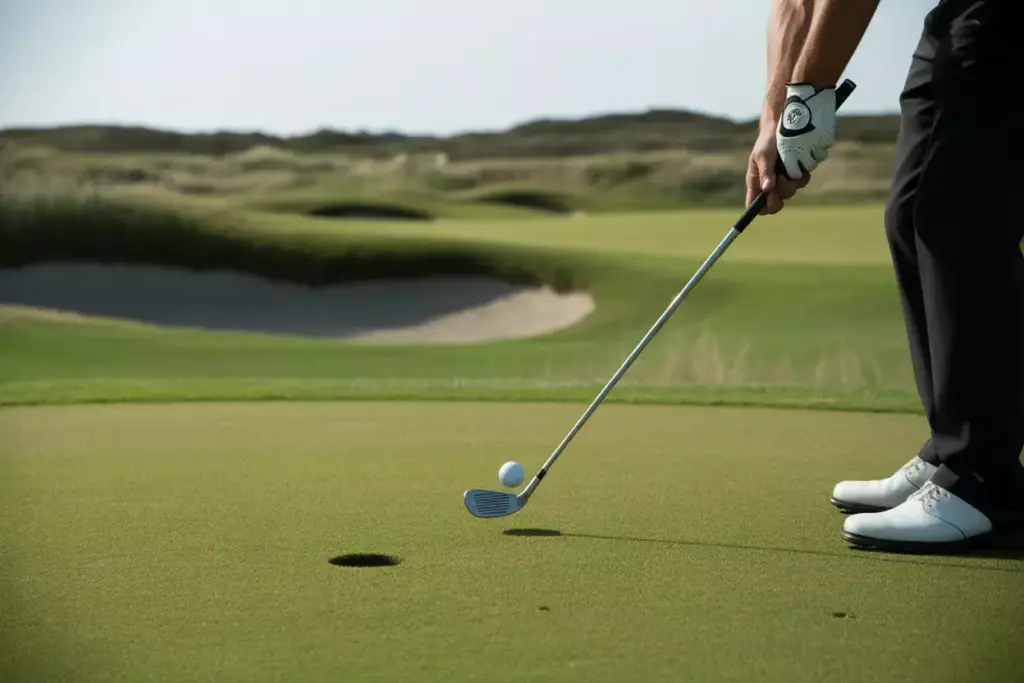 Develop links golf skills bump and run shot low trajectory practice green