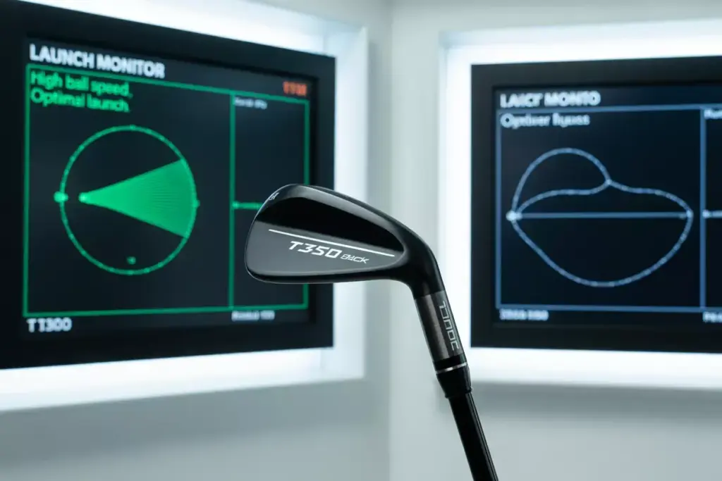 T350 Black Iron Launch Monitor Data Distance Forgiveness Comparison