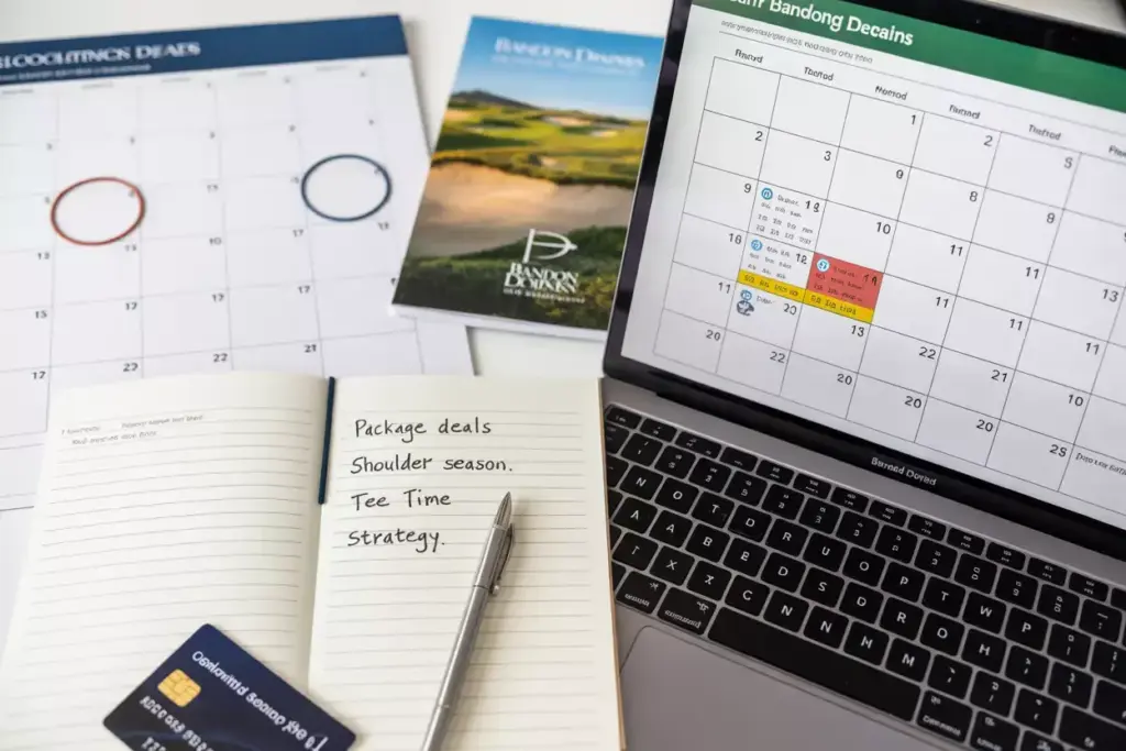 Master booking process timing strategy calendar laptop notes planning flatlay