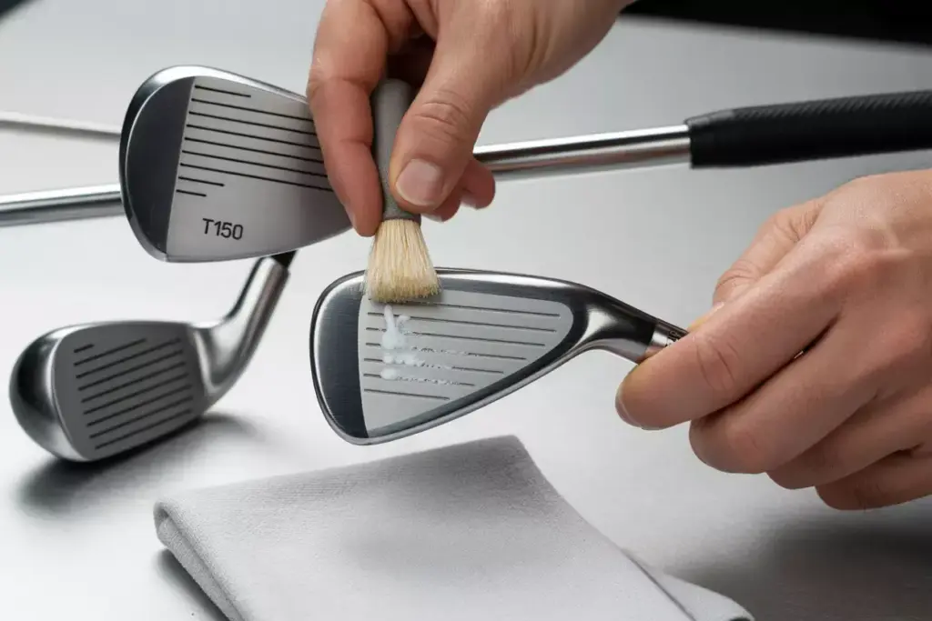 Hand Cleaning T100 Black Iron Grooves With Soft Brush Cloth