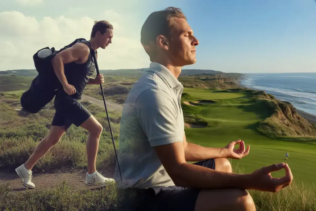 Prepare physically mentally challenge training meditation split image