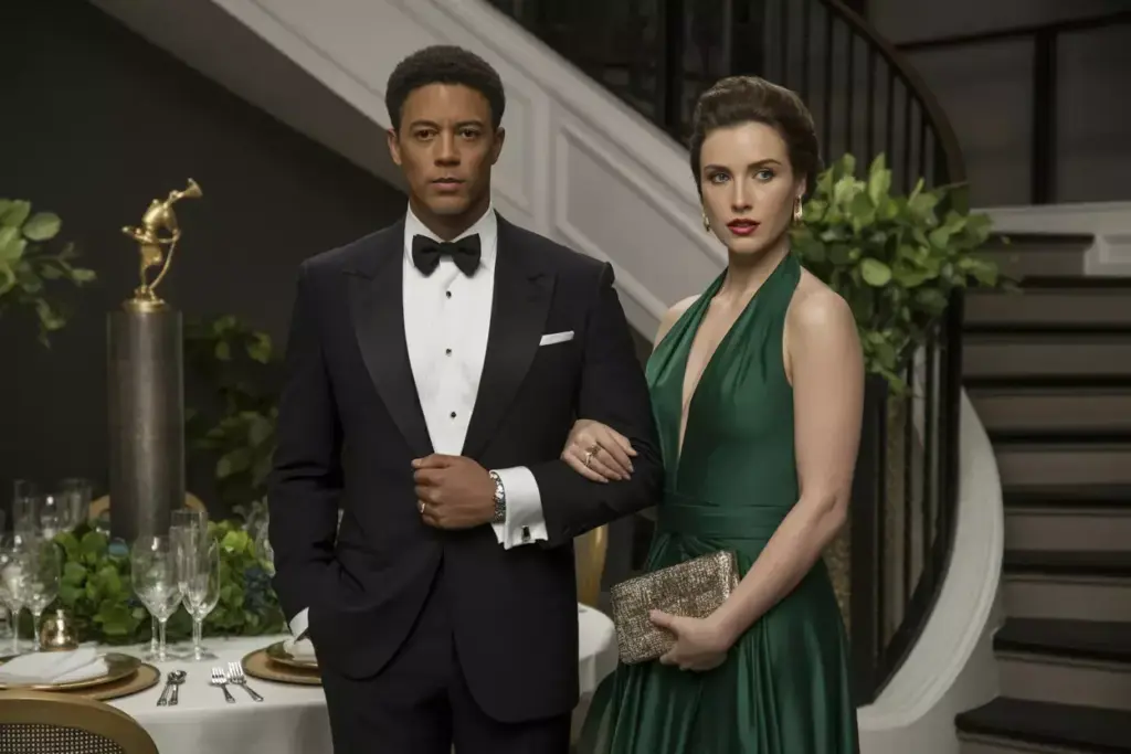 Elegant Couple In Tuxedo And Floor Length Gown At Golf Themed Charity Gala