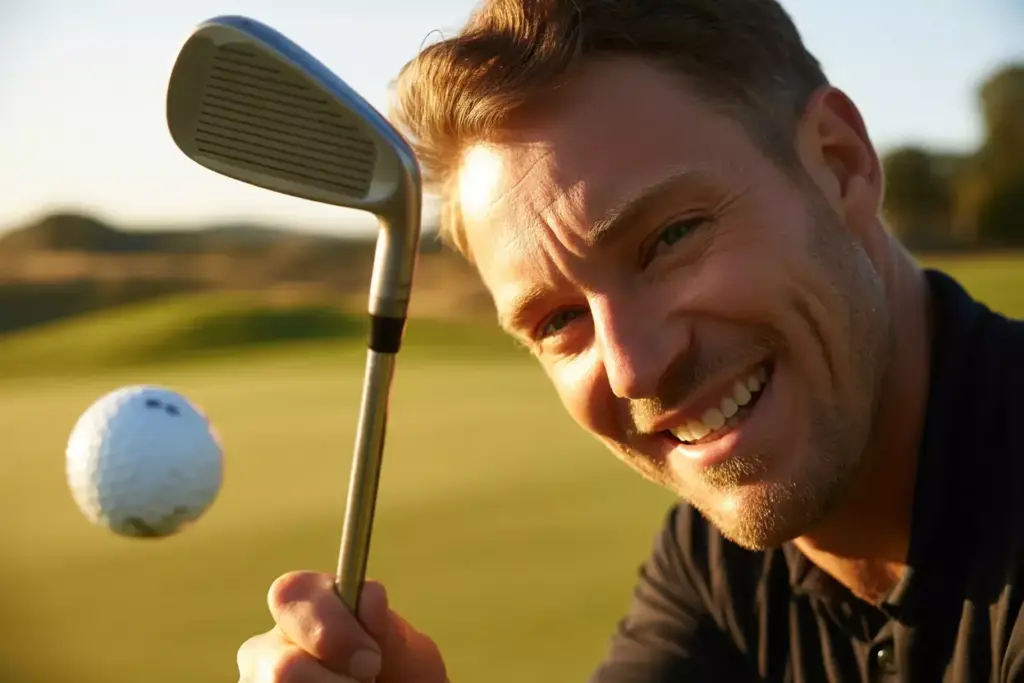 Building Confidence Mastery Golfer Smiling With Trusted Club
