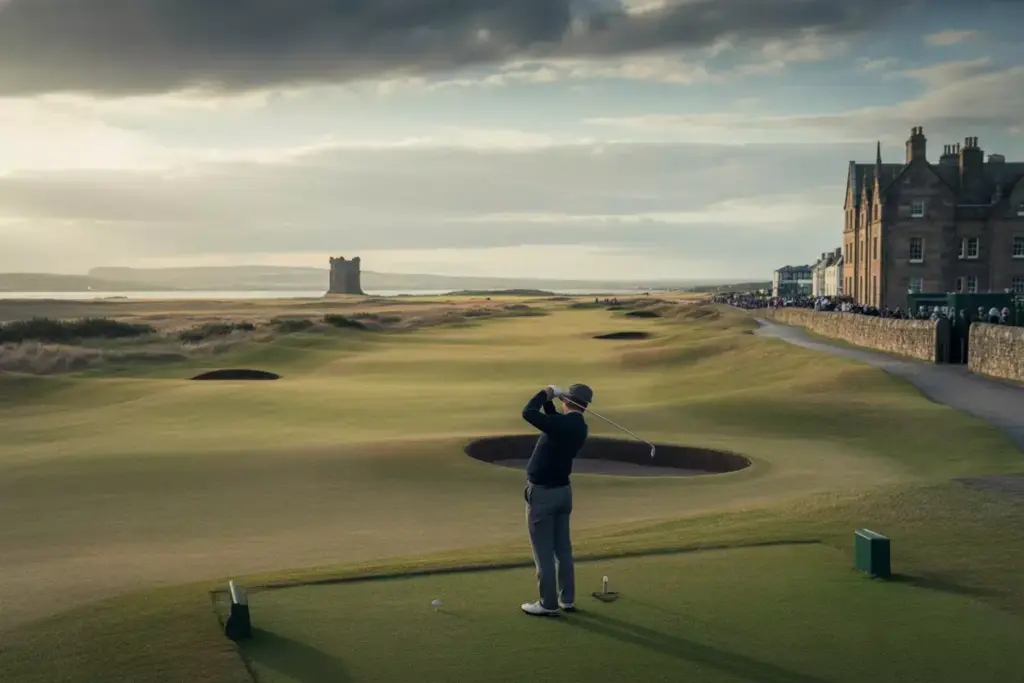 St Andrews Old Course First Tee Swilcan Bridge Pot Bunkers Historic Links