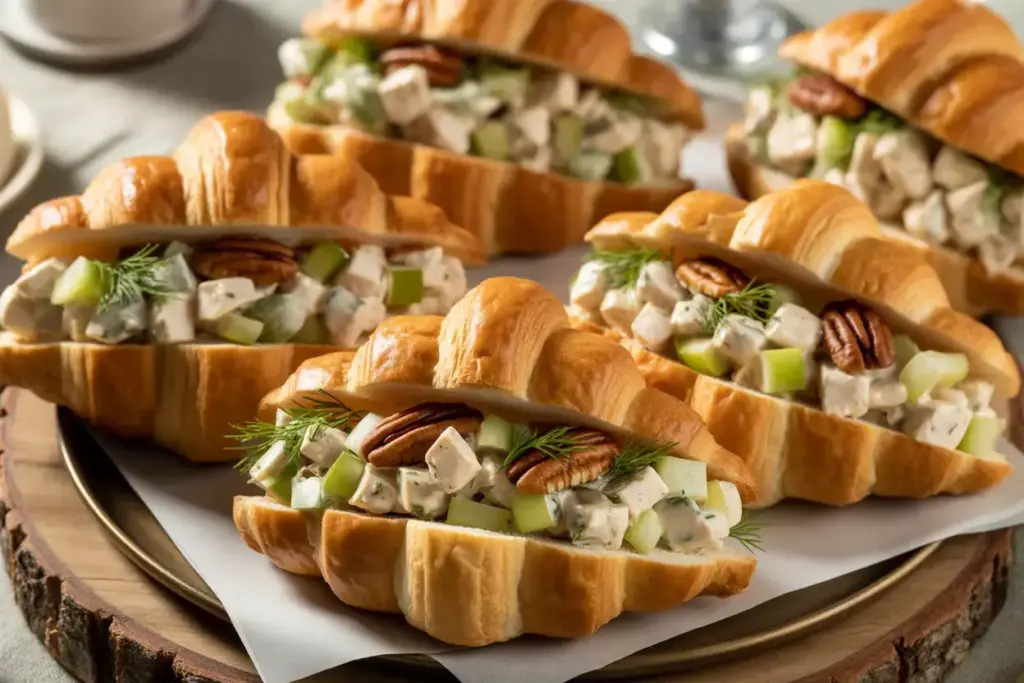 Chicken Salad Croissant Sandwiches Mini Buttery Croissants Creamy Diced Chicken Filling