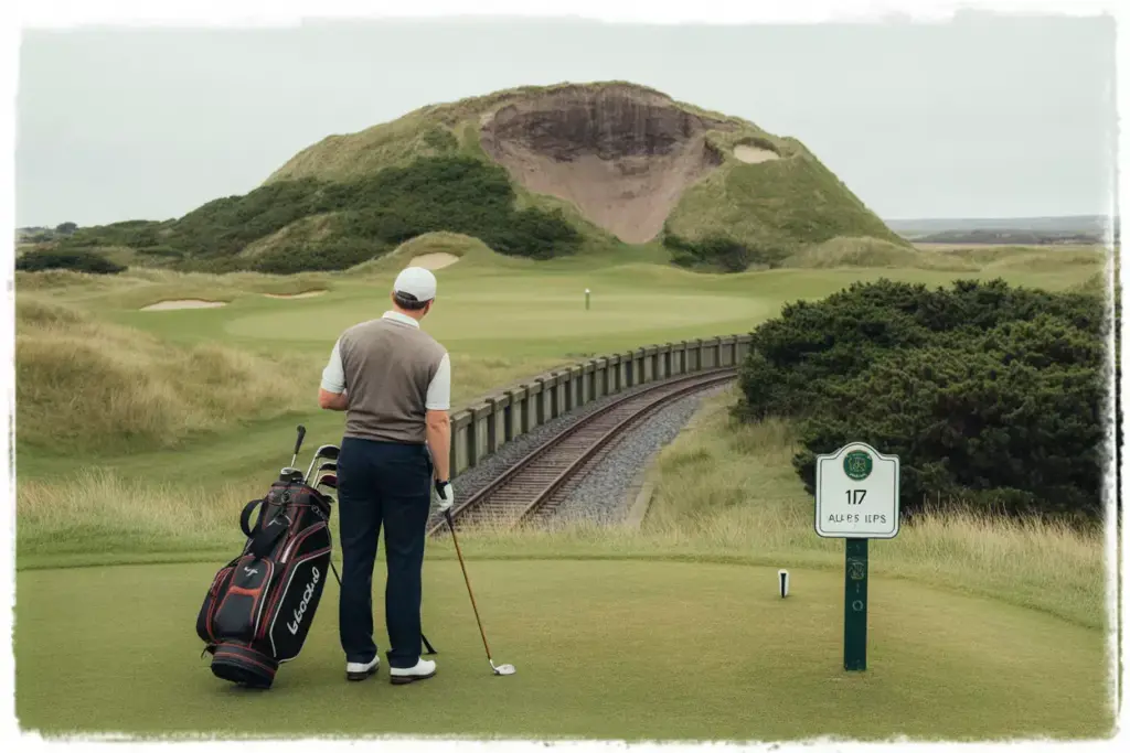 Blind Tee Shot Over The Alps Dune At Prestwick Golf Club