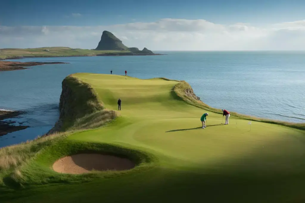 The Redan 15Th Hole With Bass Rock Background At North Berwick