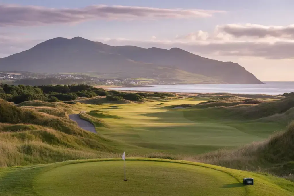 Royal County Down Golf Course Mourne Mountains Dundrum Bay Backdrop