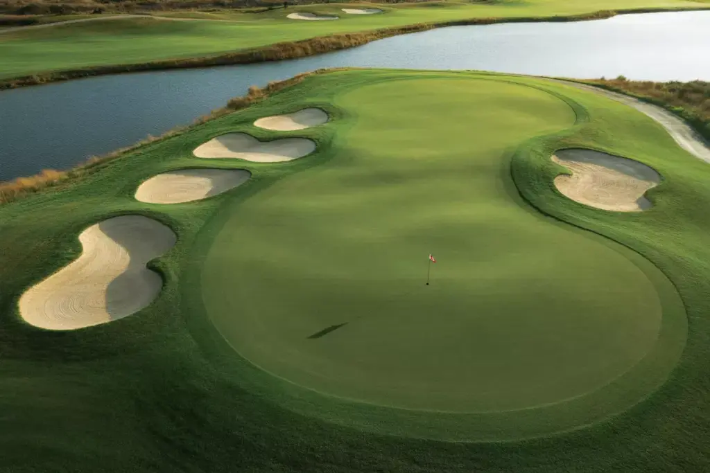Falcons Fire Rees Jones Aerial View Green Bunkers Conditioning