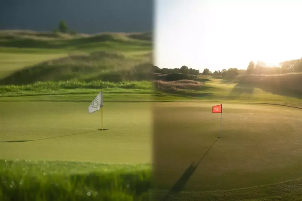 Split Image Comparing Spring Protected And Summer Aggressive Pins