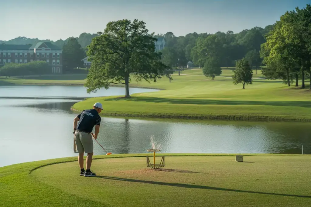 Winthrop Gold Course Lake Water Hazard University Campus Shot Rock Hill