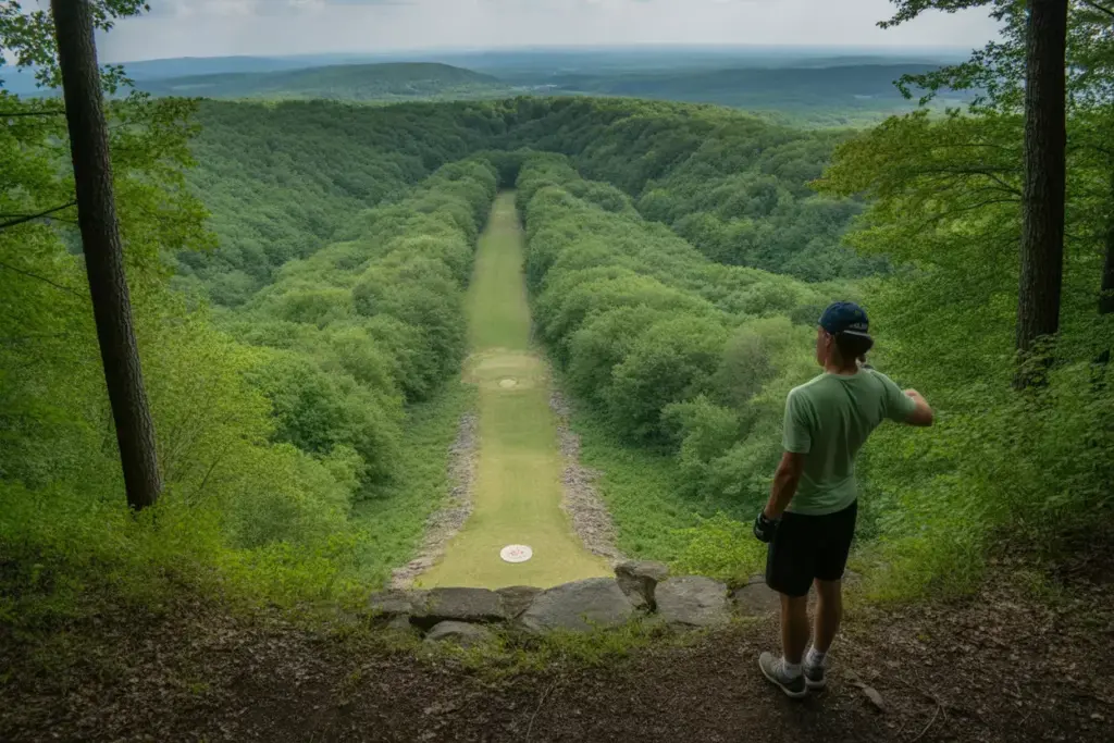 Brewster Ridge Steep Downhill Wooded Fairway Hudson Valley View New York