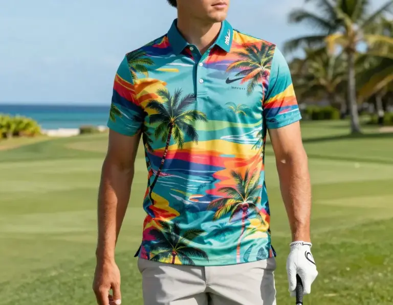 Featured Nike Dri Fit Tropical Golf Polo Athletic Island Spirit