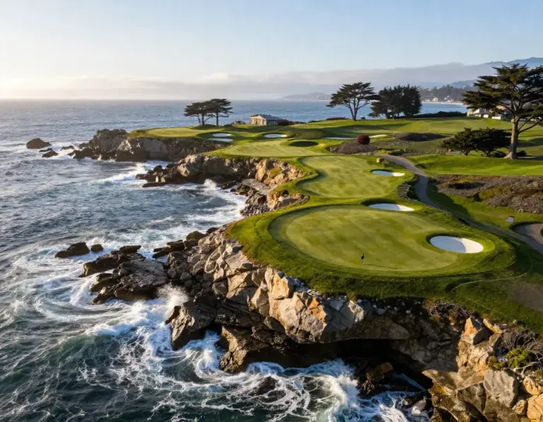 Featured Pebble Beach Golf Links Pacific Ocean Carmel Bay Championship Golf Course